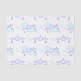 Kids Lilac Airplane Flying Aviation Birthday Tissue Paper