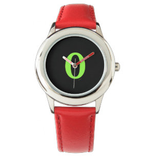 Kids Lime Green Number 0  Watch