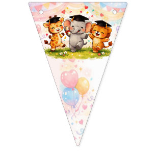 Kids Lion Elephant Giraffe Safari Graduation Bunting