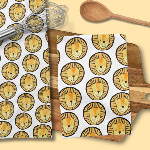 Kids Lion Jungle Animal Pattern Tea Towel