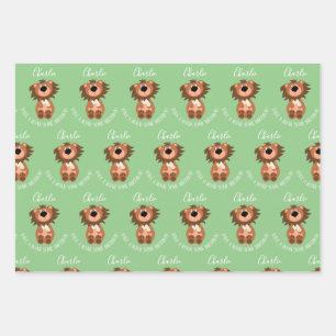 Kids Lion Roar-Some Personalised Wrapping Paper Sheet