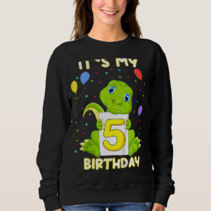 Kids Little Crocodile Aligator 5th Birthday My Bir Sweatshirt