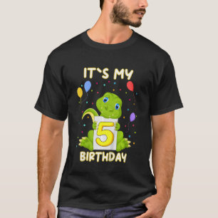 Kids Little Crocodile Aligator 5th Birthday My Bir T-Shirt