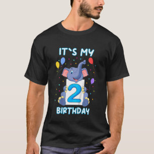 Kids Little Elephant 2nd Birthday My Birthday T-Shirt