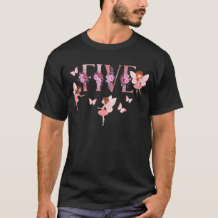 Kids Little Fairy Girl 5th Birthday 5 Years Old Fa T-Shirt