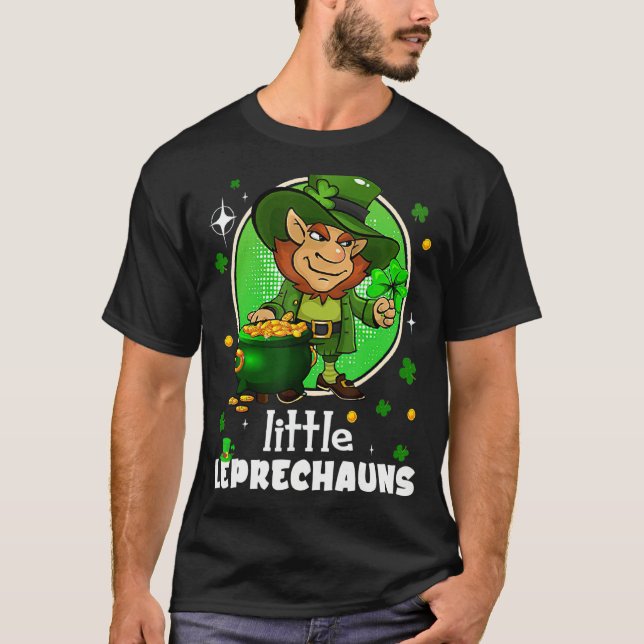 Kids Little Leprechaun With Shamrock St Patricks D T-Shirt (Front)