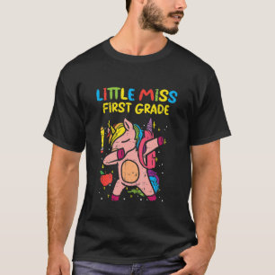 Kids Little Miss 1St Grade Unicorn Dab First Day O T-Shirt