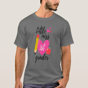 Kids Little Miss 1St Grader- First Day Grader Back T-Shirt