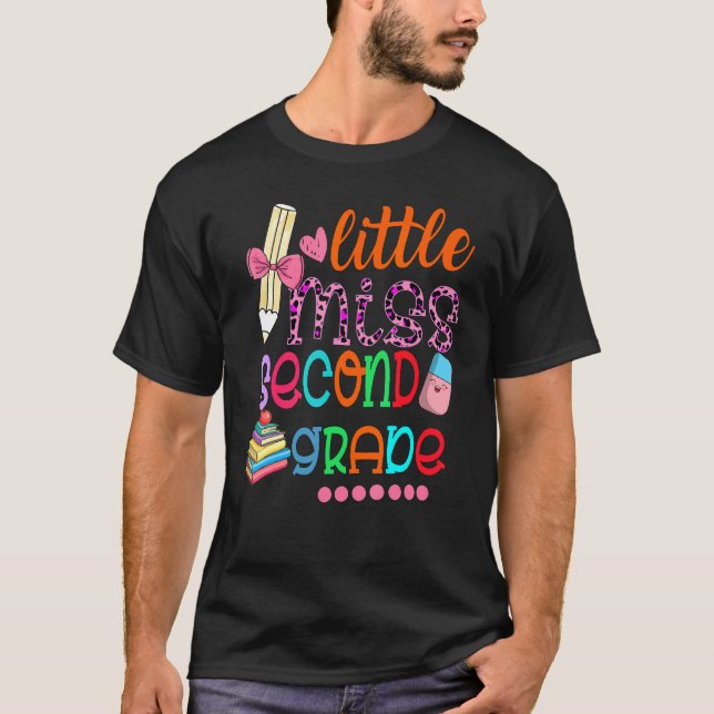 Kids Little Miss First 2nd Grade Back To School Gi T-Shirt (Front)