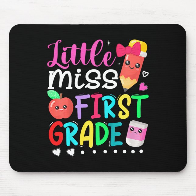 Kids Little Miss First Grade  Back To School 1st G Mouse Mat (Front)