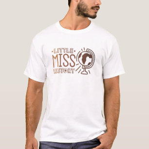 Kids Little Miss History Melanin Girly Girl Brown T-Shirt