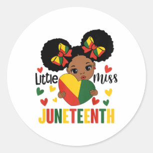 Kids Little Miss Juneteenth Black Girls Magictoddl Classic Round Sticker