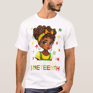  Kids Little Miss Juneteenth Girl Toddler Black Hi T-Shirt
