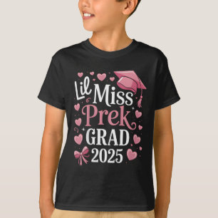 Kids Little Miss Pre-k Grad 2025 Preschool Girls P T-Shirt