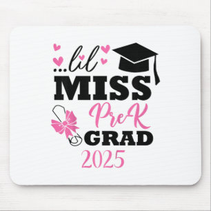 Kids Little Miss Pre-k Grad Preschool Prek Graduat Mouse Mat