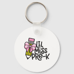 Kids Little Miss Pre-k Shirt Ck To School Pre Kind Key Ring