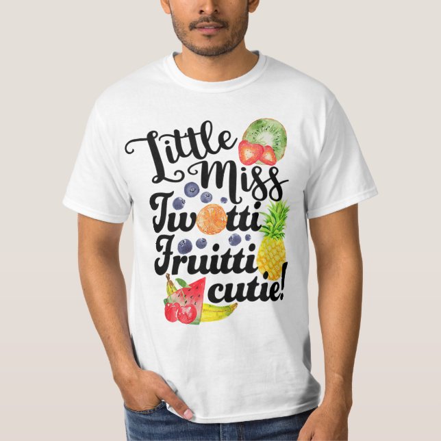 Kids Little Miss Twotti Fruitti Cutie 2nd Birthday T-Shirt (Front)