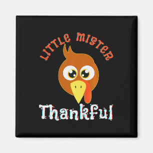 Kids Little Mister Thankful Thanksgiving Turkey Bo Magnet