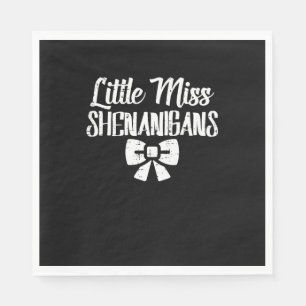 Kids Little Ms Shenanigans Cute St Patricks Day Ki Napkin