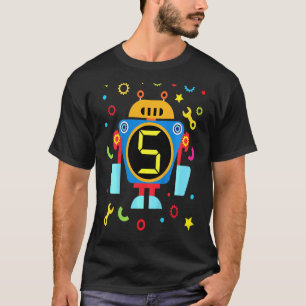 Kids Little Robot Birthday 5th Birthday Technician T-Shirt