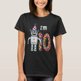 Kids Little Robot I'm 10 Year Old Robotic Science T-Shirt