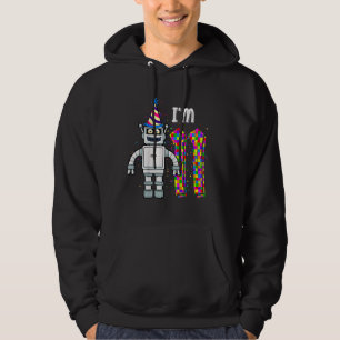 Kids Little Robot I'm 11 Year Old Robotic Science Hoodie