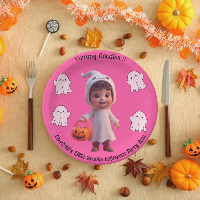 Kids Little Spooks Halloween Paper Plate (Little Spooks Halloween Party Paper Plate)