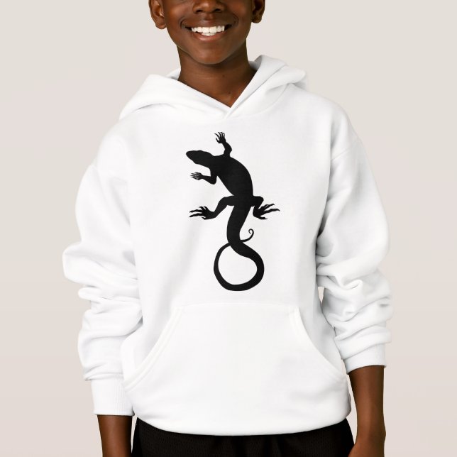 Kid's Lizard Hoodie Reptile Art Kids Sweatshirt (Front)