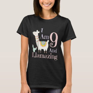 Kids Llama Birthday Llama 9th Birthday T-Shirt