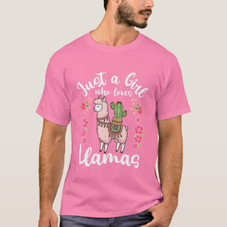 Kids Llama Just A Girl Who Loves Llamas T-Shirt
