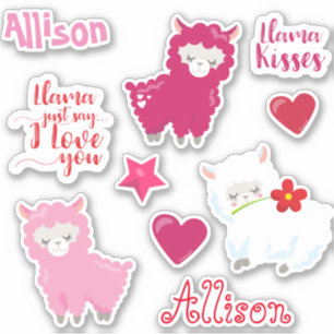 Kids Llama Love Personalised Fun set