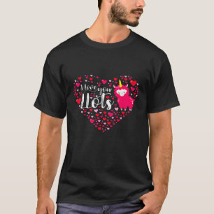 Kids Llamacorn I Love You Llots Llama Valentines T-Shirt