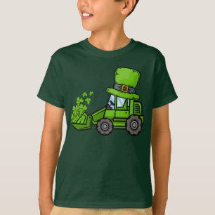 Kids Loads of Luck Excavator St. Patricks day T-Shirt