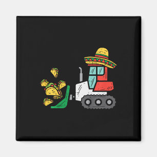 Kids Loads Of Tacos Bulldozer Cinco De Mayo Kid Ba Magnet