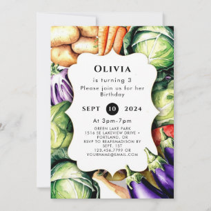 Kids Locally Grown Farmers Market Birthday Invitation