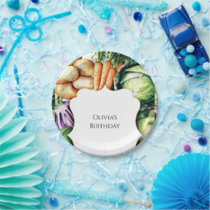 Kids Locally Grown Farmers Market Birthday Paper Plate