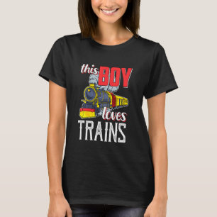 Kids Locomotive Steam Engine Railfan -This Boy Lov T-Shirt