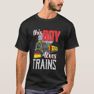 Kids Locomotive Steam Engine Railfan -This Boy Lov T-Shirt