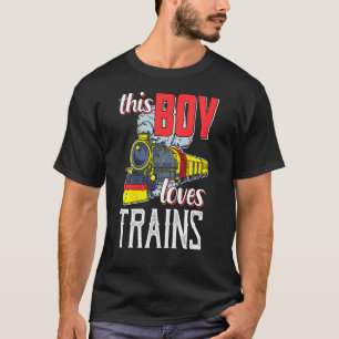 Kids Locomotive Steam Engine Railfan This Boy Love T-Shirt