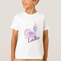 Kids London T-Shirt Big Ben & London Eye Souvenir