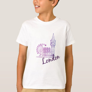 Kids London T-Shirt Big Ben & London Eye Souvenir