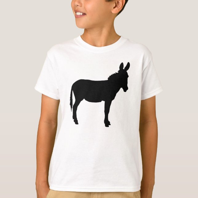 Kids long sleeve shirt with donkey various colours (Front)