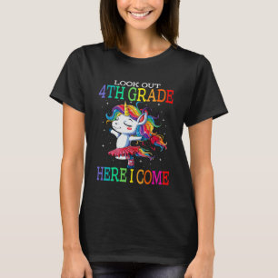 Kids Look Out 4th Grade Here I Come Unicorn T-Shirt