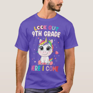 Kids Look Out 9th Grade Here I Come Unicorn Back T T-Shirt