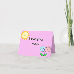 Kids "Love You Mum" Cute Mother's Day/Birthday Thank You Card