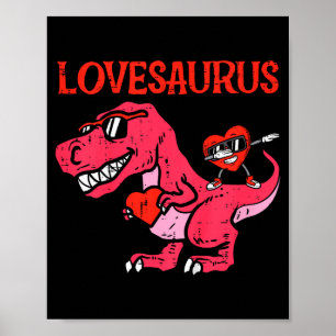Kids Lovesaurus Dino Trex Dab Heart Toddler Boys V Poster