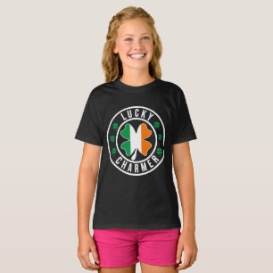 Kids Lucky Charmer Irish Flag Shamrock T-Shirt