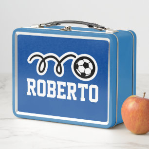 Kid's lunch box with custom soccer ball print