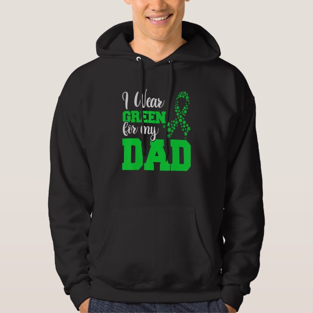 Kids Lymphoma Family Suppor  I Wear Green For My D Hoodie (Front)