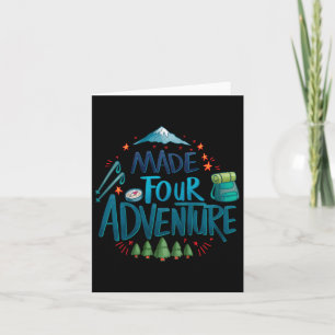 Kids Made Four Adventure 4th Birthday Party Campin Card